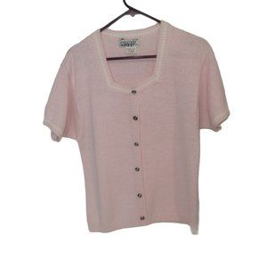 Womens Maurada Large Knit Pink Top Sweater Short S